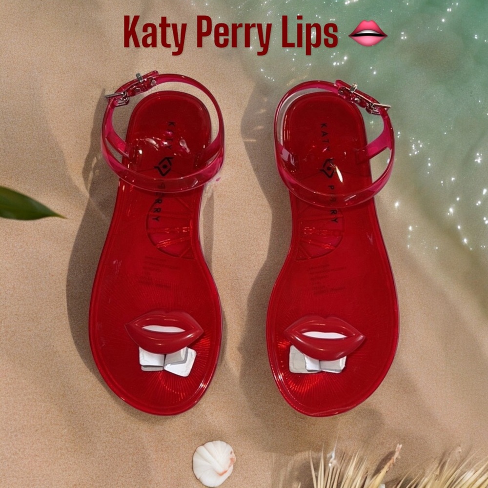 Katy Perry’s Lips 👄 The Geli Sandal Sz 7M Brand New In Box